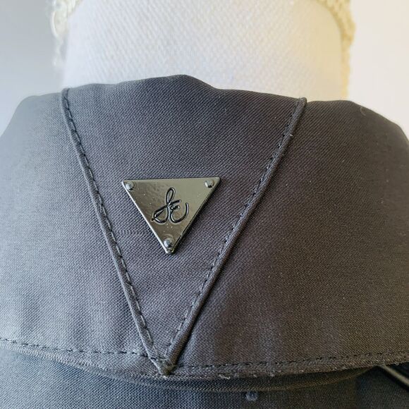 Sam Edelman Keegan Trench Coat Black Double Breasted Belt Zip Up Size XS - Picture 6 of 13